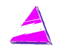 floating purple triangle