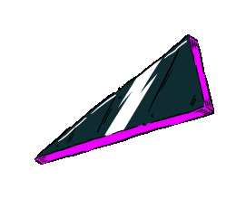 floating dark triangle