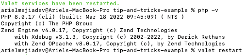 Shell Screen Showing XDebug Installation Details